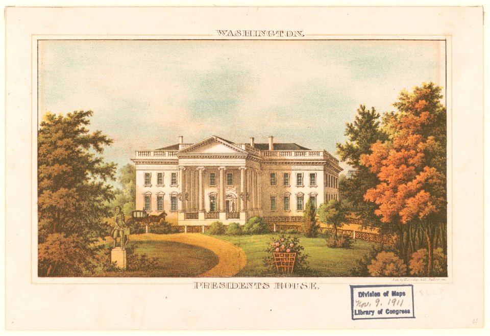 Washington presidents house - lith by E. Sachse & Co. Baltimore. LCCN95507865