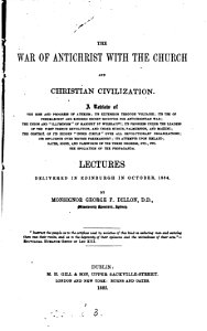 War of Anti-Christ with the Church and Christian Civilization