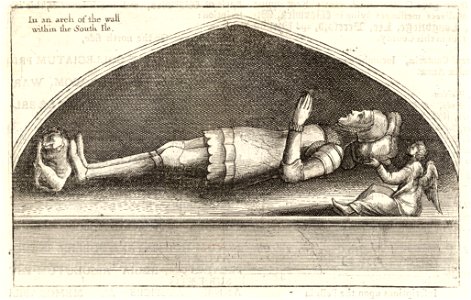 Wenceslas Hollar - Anonymous tomb at Warwick 2. Free illustration for personal and commercial use.