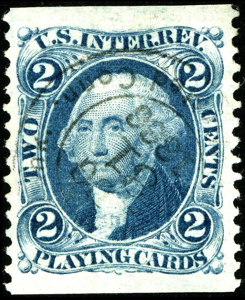 Washington revenue playing cards 2c 1862