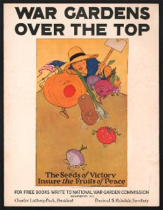 War gardens over the top. The seeds of victory insure the fruits of peace - Maginel Wright Enright. LCCN95506484. Free illustration for personal and commercial use.