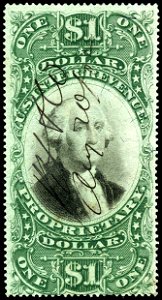 Washington1 proprietary $1 1873 issue RB9a. Free illustration for personal and commercial use.