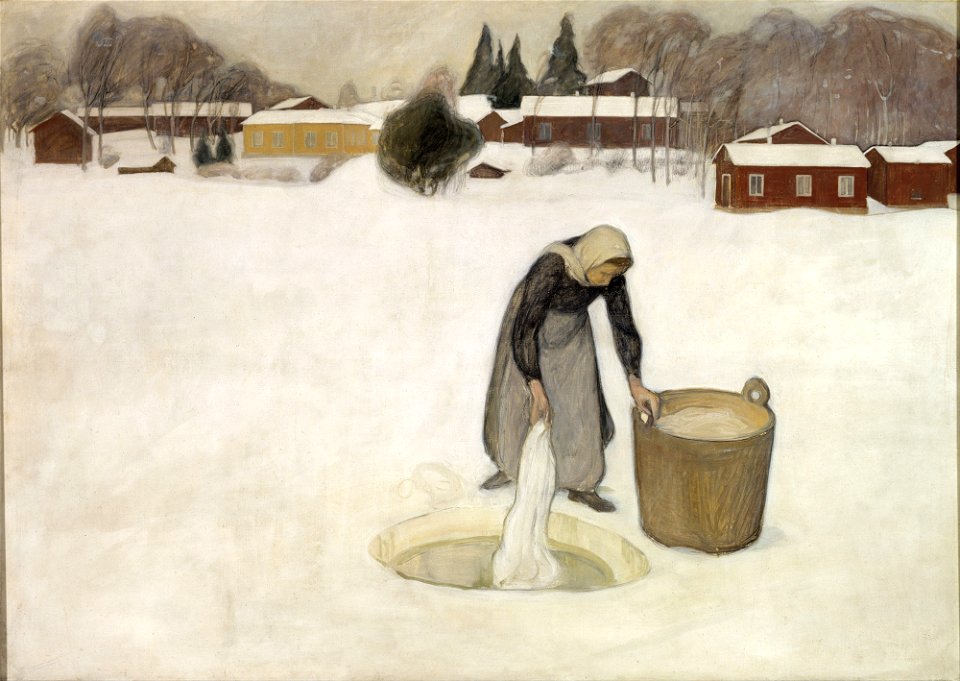 Pekka Halonen - Washing on the Ice - Google Art Project