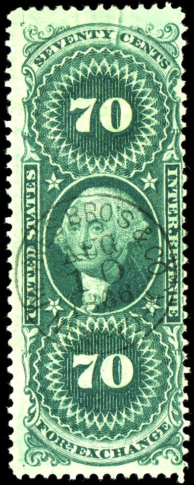 Washington foreign exchange revenue 70c 1862 issue