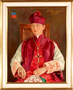 Willem Adolfs - Portret van Johan Hubert (Jobs) Bonjer, wij-bisschop van de Vrij Katholieke Kerk (ingelijst)