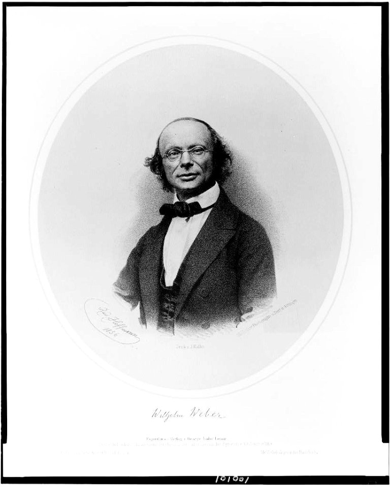Wilhelm Weber, half-length portrait, facing front) - Rud. Hoffmann, 1856 ; Druck v. J. Haller ; Nach einer Photographie v. Petri in Göttingen LCCN90710119