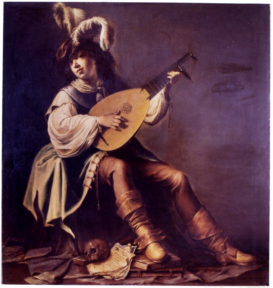 Willem Bartsius - the Lute player with skull and books c.1640