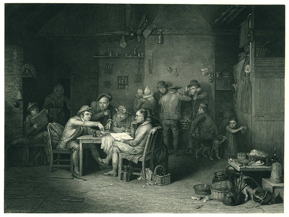 Wilkie - Les Politiques de Village - Steel Engraving