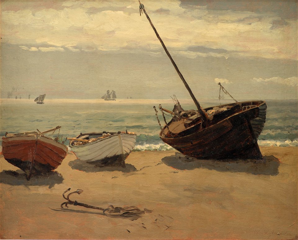 Wilhelm Xylander - Både på stranden. Skagen - KMS3256 - Statens Museum for Kunst