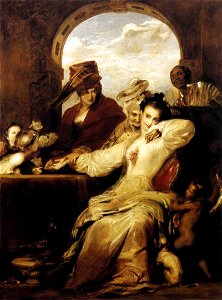 Josephine and the Fortune-Teller 1837 David Wilkie. Free illustration for personal and commercial use.