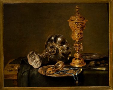 Willem Claesz. Heda - Still Life with Metal Vessels and a Watch on a Table - NB 128 - National Museum in Warsaw