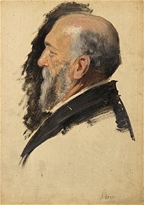 William Pape - Ohne Titel (Portraitstudie Richard Schöne). Entwurf zu dem verschollenen Gemälde Letzte Sitzung der Preußischen Akademie der Wissenschaften im alten Haus - BG-M 12038-12 - Berlinische Galerie