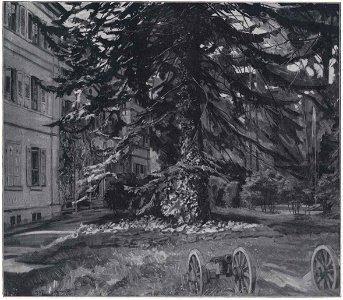 Wilhelm Trübner Schloß Hemsbach mit Kanonen