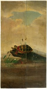 William Stanley Haseltine - Tortoise Resting on a Log - 1963.163.B - Fogg Museum. Free illustration for personal and commercial use.