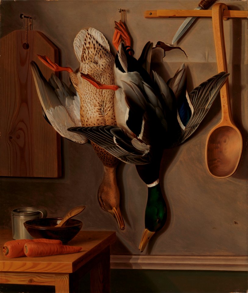 Wilhelm von Wright - Hanging Wild Ducks , Hanging Wild Ducks, Still Life - A I 49 - Finnish National Gallery