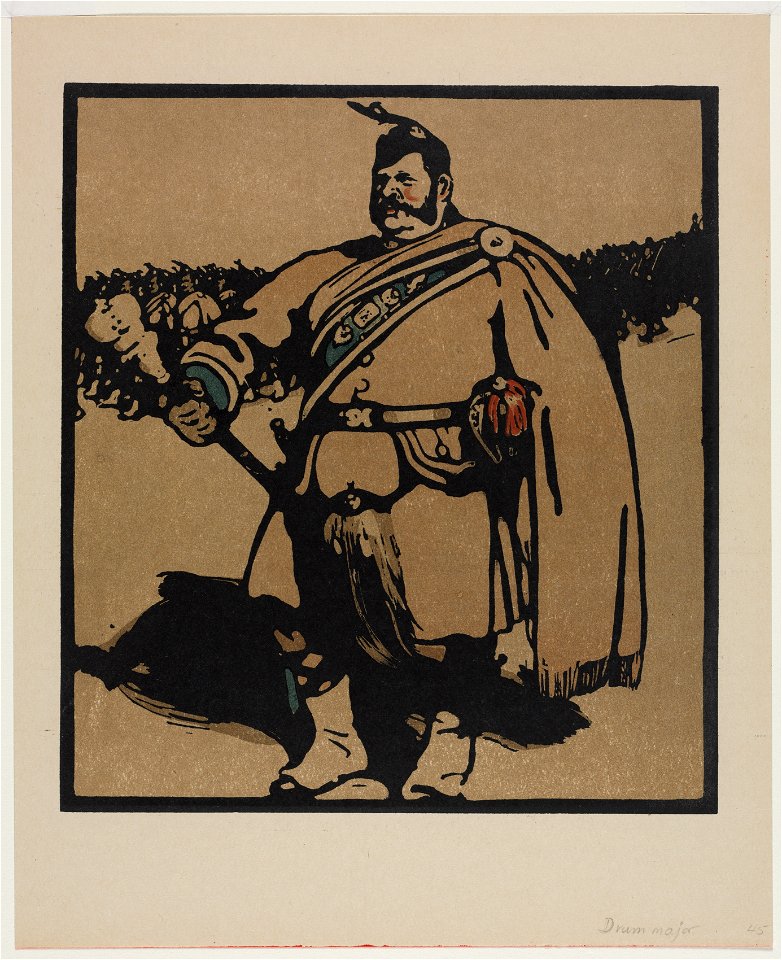 William Nicholson (British, 1872-1949) - London Types, The Drum Major - 2010.617 - Cleveland Museum of Art
