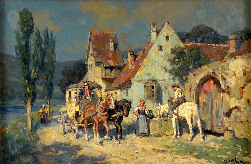 Wilhelm Velten Postkutsche in Franken