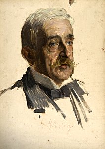 William Pape - Portraitstudie Prof. Emil Warburg, Physiker. Entwurf zu dem verschollenen Gemälde Letzte Sitzung der Preußischen Akademie der Wissenschaften im alten Haus - BG-M 12043-12 - Berlinische Galerie