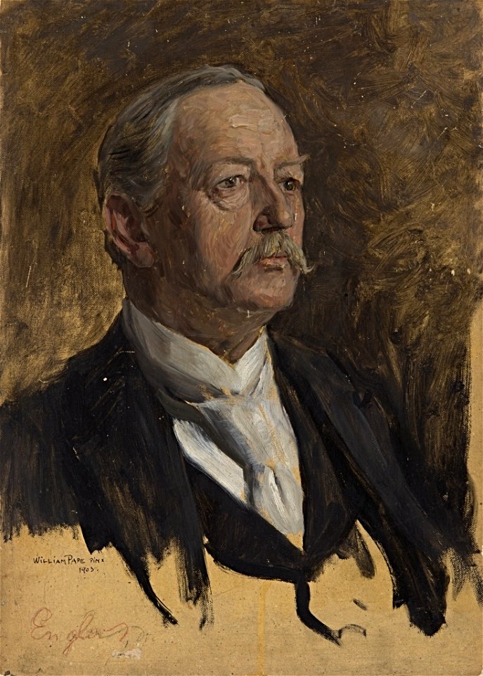 William Pape - Portraitstudie Adolf Engler. Entwurf zu dem verschollenen Gemälde Letzte Sitzung der Preußischen Akademie der Wissenschaften im alten Haus - BG-M 12017-12 - Berlinische Galerie