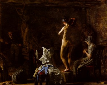 William rush carving his allegorical figur of schuylkill river thomas eakins