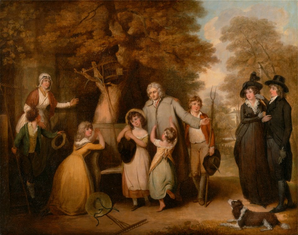 William Redmore Bigg - The Benevolent Heir or the Tenant Restored to his Family - Google Art Project