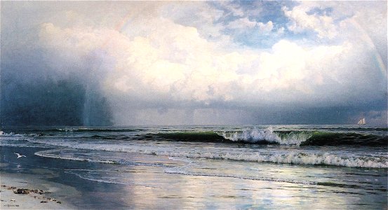 William Trost Richards - The Rainbow (1890). Free illustration for personal and commercial use.