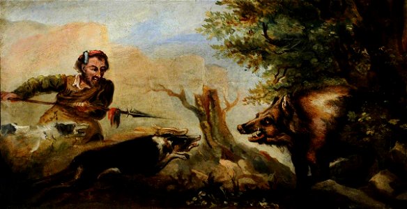 William Taylor Longmire (1841-1914) - Wild Boar Hunting (copy after Mathias Read) - 478842 - National Trust