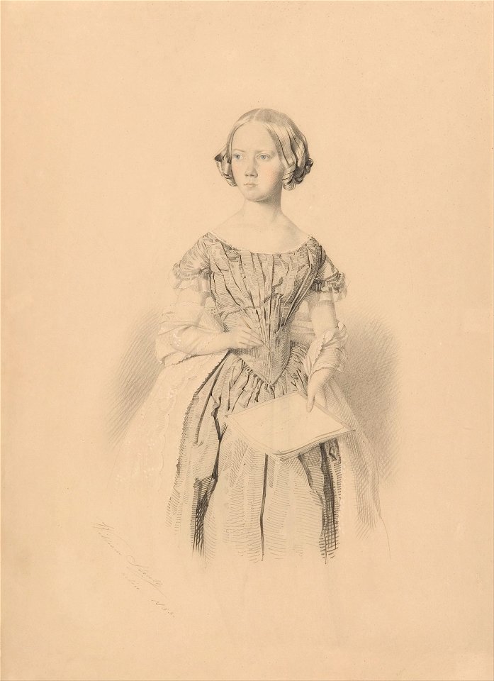 William Strutt - Young woman holding a book - Google Art Project