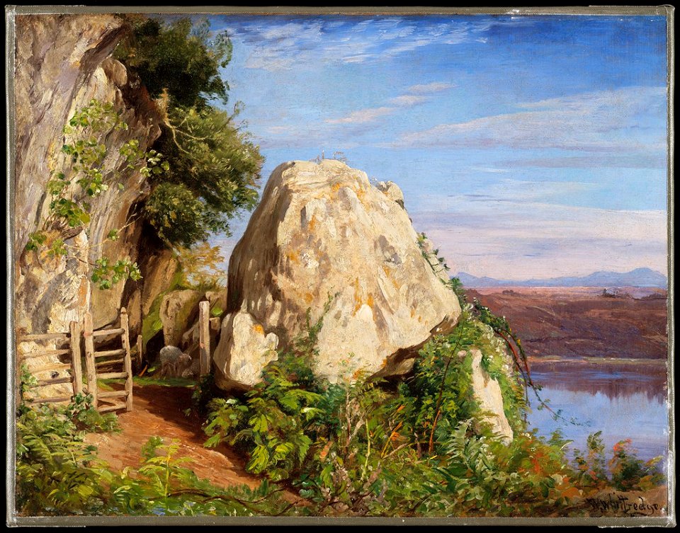 Worthington Whittredge - A Sheep Cote on Lake Albano - 2001.340 - Harvard Art Museums