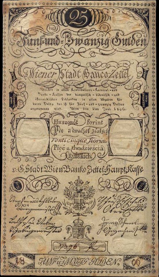 WSB 25 Gulden 1806 obverse