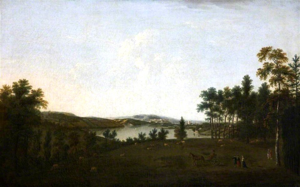 William Tomkins (c.1732-1792) - Mount Edgcumbe and Plymouth Sound from Saltram - 872239 - National Trust
