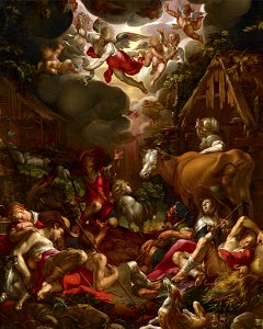 Joachim Wtewael - Annunciation to the Shepherds - Google Art Project. Free illustration for personal and commercial use.