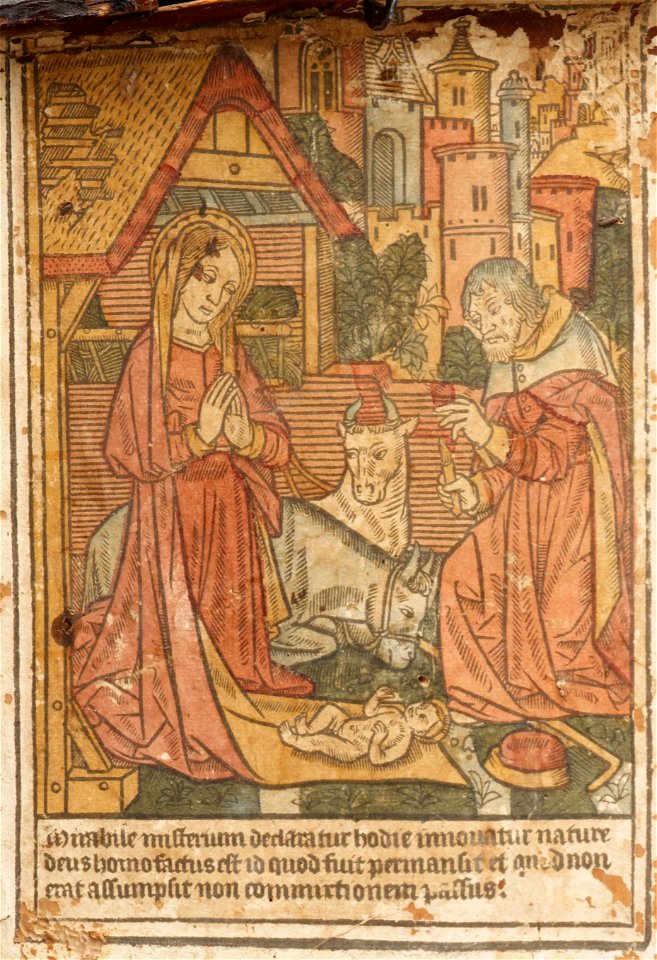 Workshop of the Master of the Very Small Hours of Anne of Brittany; Coffer by an unknown maker - The Nativity, in Coffer - Google Art Project