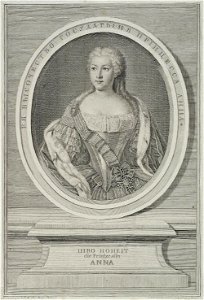 Wortmann C.-A. Portrait of Anna Leopoldowna (1741-42 engr., after orig. of Louis Caravaque), Hermitage. Free illustration for personal and commercial use.