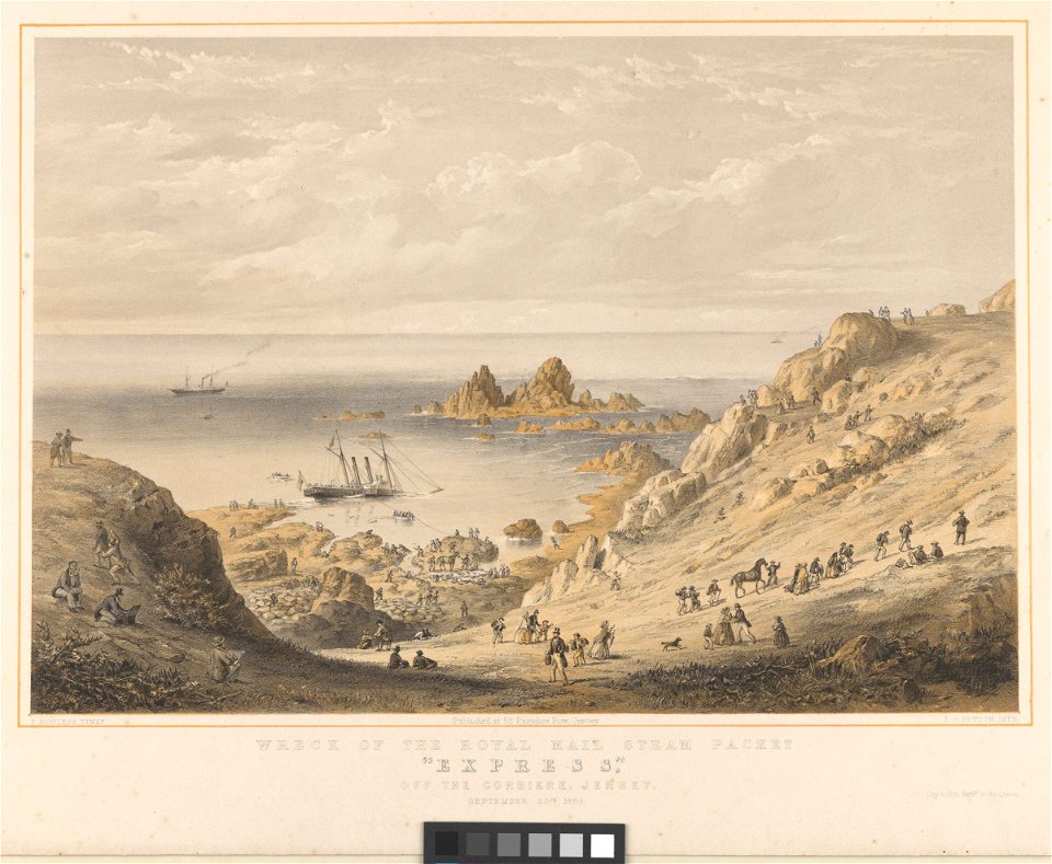 Wreck of the Royal Mail Steam Packet Express off the Corbiere, Jersey, September 20th 1859 RMG PY0248