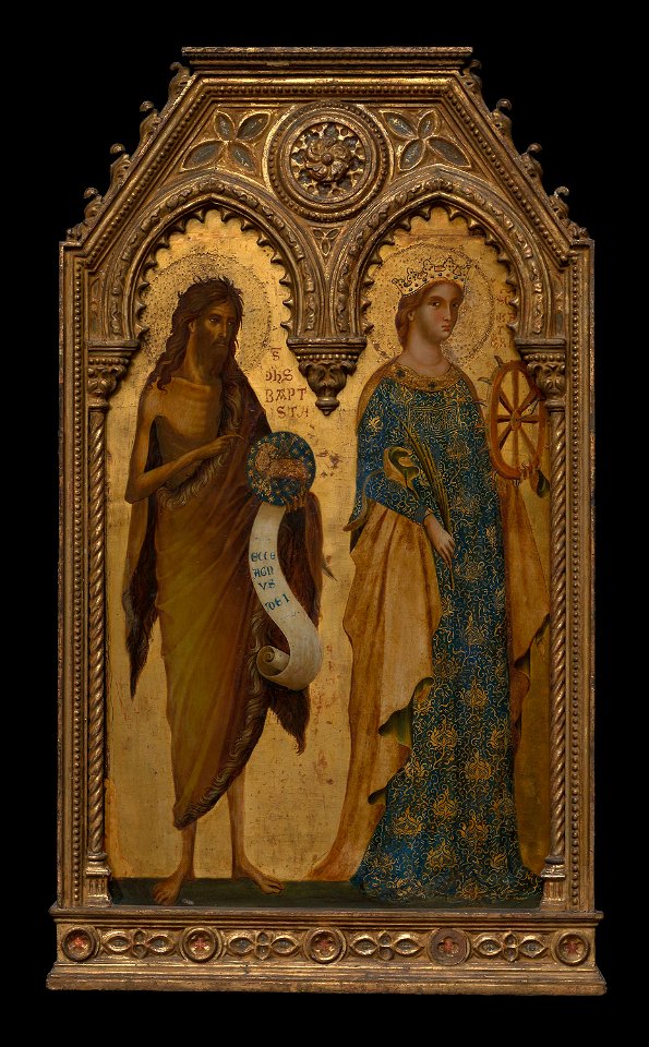 Workshop of Paolo Veneziano - Saints John the Baptist and Catherine of Alexandria - 1947.116 - Art Institute of Chicago