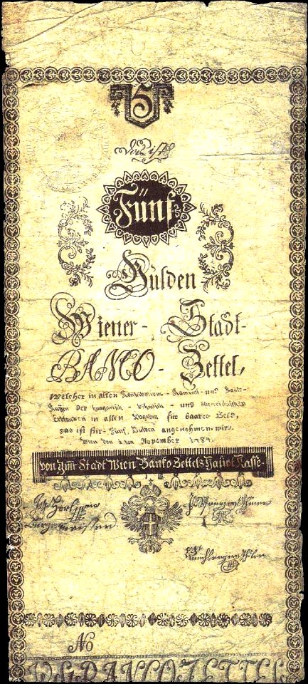 WSB 5 Gulden 1784 obverse