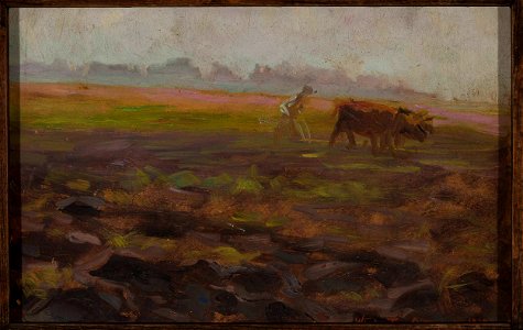 Władysław Ostrowski - Ploughing oxen - MP 2587 MNW - National Museum in Warsaw