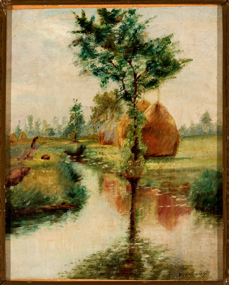 Władysław Podkowiński - Haystacks at a stream - MP 2015 MNW - National Museum in Warsaw