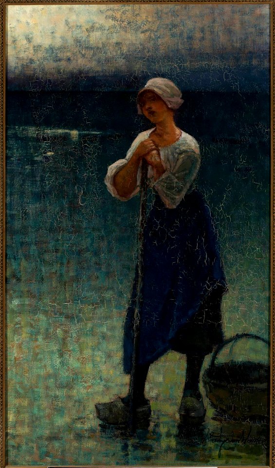 Władysław Wankie - Green fisherwoman - MP 949 MNW - National Museum in Warsaw