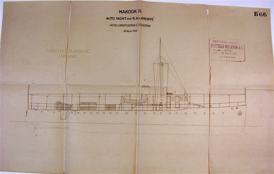 Yacht Makook III, disegno, 1914 - san dl SAN IMG-00001378