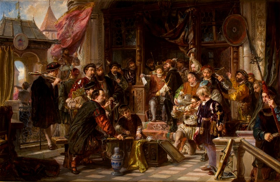 Władysław Łuszczkiewicz - Presenting the Fowler to the Shooting Brotherhood - MNK II-a-66 - National Museum Kraków