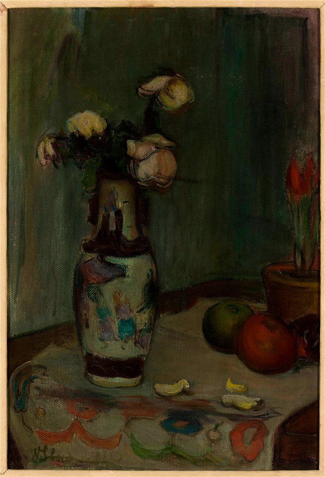 Władysław Ślewiński - White roses in a vase - MP 109 MNW - National Museum in Warsaw