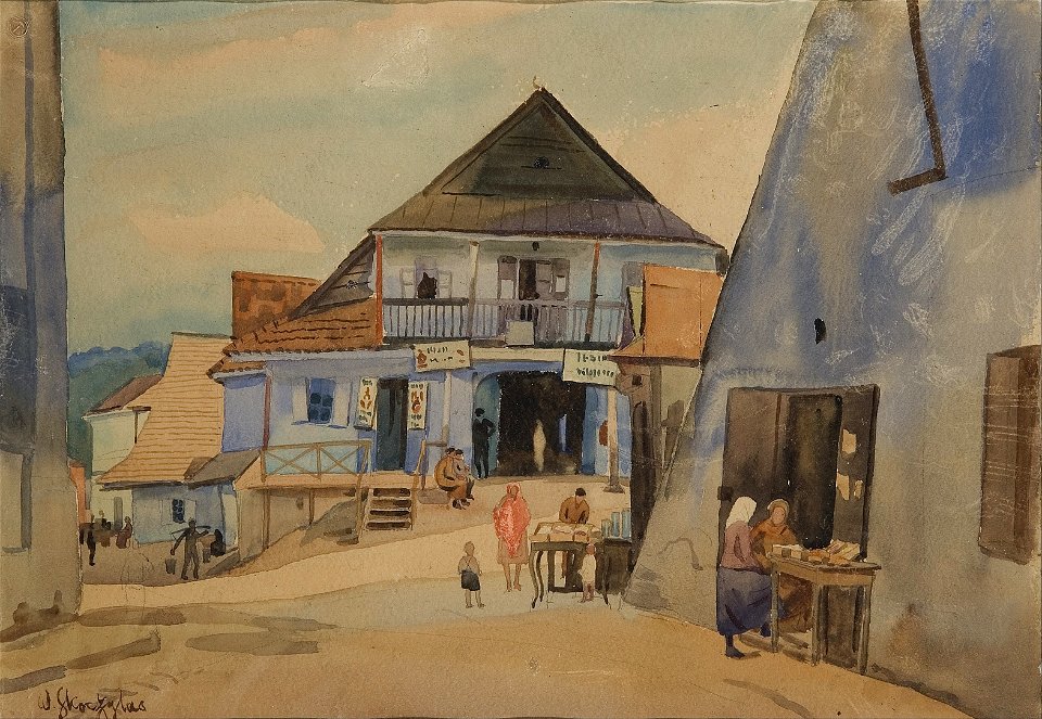 Władysław Skoczylas - Rynek w Kazimierzu nad Wisłą - Google Art Project