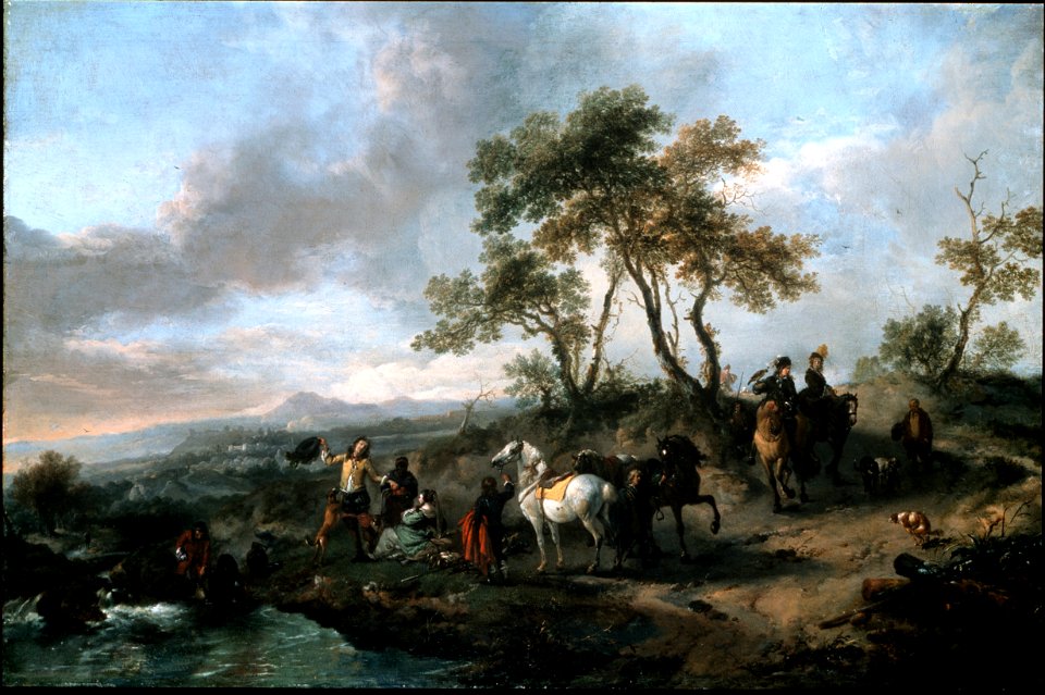 Wouwerman, Philips - Halt of a Hunting Party - Google Art Project