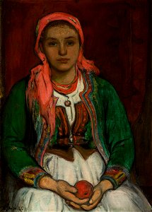 Władysław Ślewiński - Young woman from the Highlands with an apple - MP 391 MNW - National Museum in Warsaw