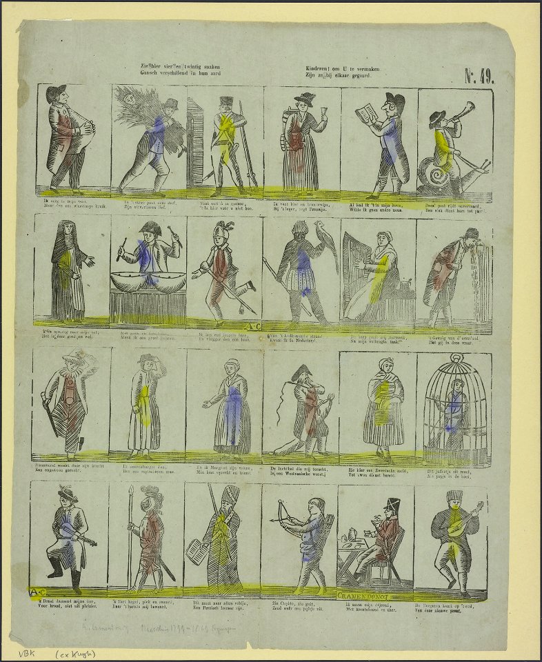 Zie hier vier en twintig snaken, Gansch verschillend in hun aard-Catchpenny print-Borms 0946