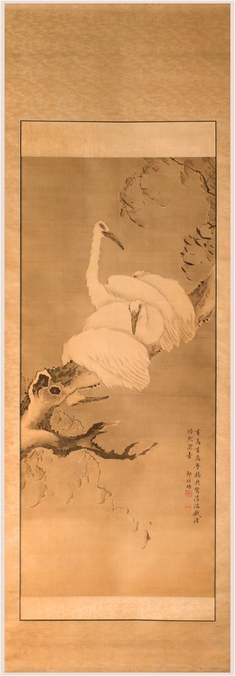 Zheng Pei - Quatre hérons sur une branche en hiver - M.C. 2016-53 - Musée Cernuschi