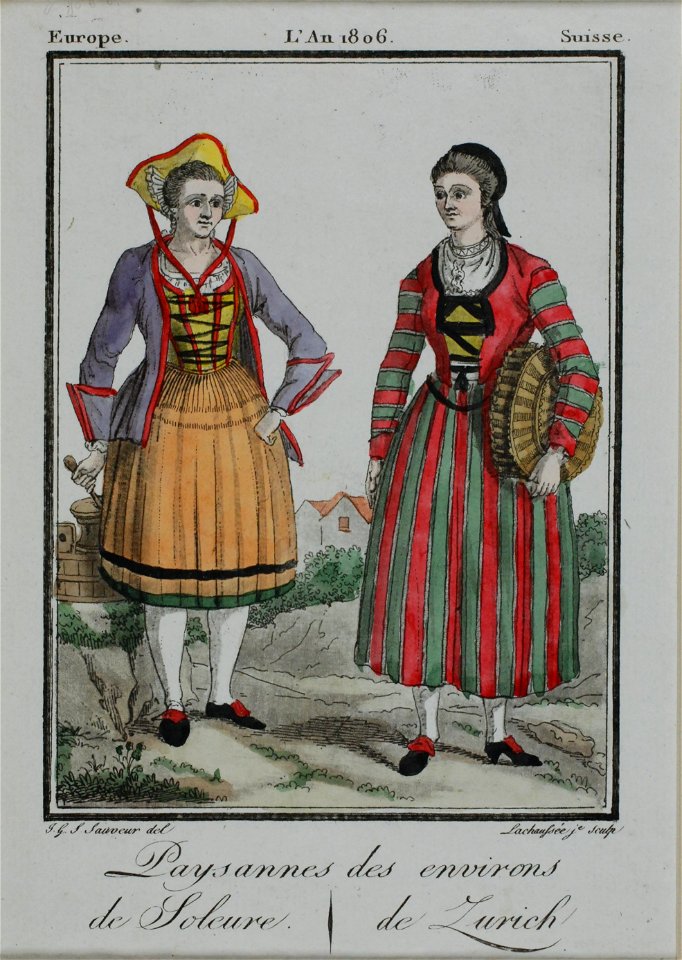Zentralbibliothek Solothurn - Paysannes des environs de Soleure l et de Zurich - a0351