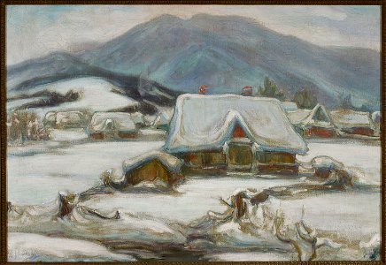 Władysław Ślewiński - Cottages in the snow - MP 111 MNW - National Museum in Warsaw